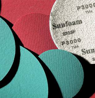Sunfoam foam backed fine finishing discs - Combat Abrasives
