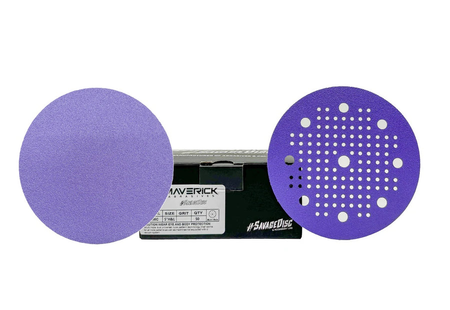 Savage ceramic sanding discs for orbital sanders - Combat Abrasives