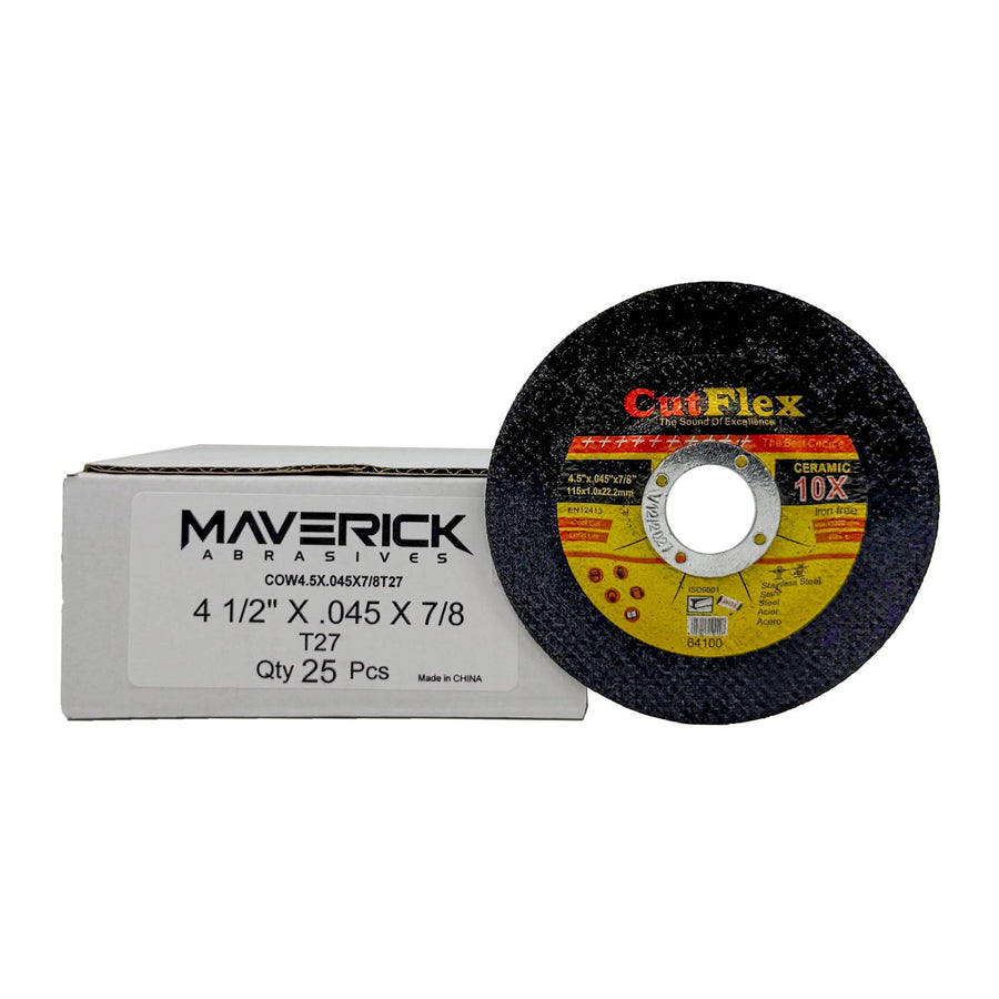 4.5 inch Type 27 depressed center cut off wheels 25 pack - Combat Abrasives