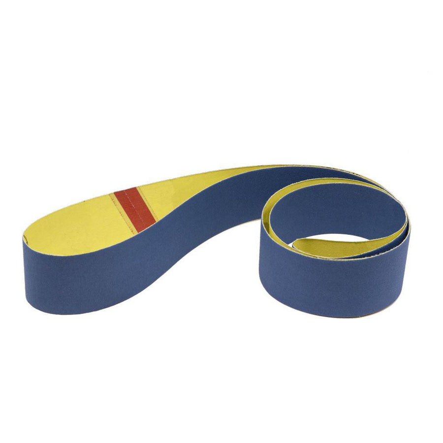 Blue J-Flex aluminum oxide 2 x 72 finishing belt - Combat Abrasives