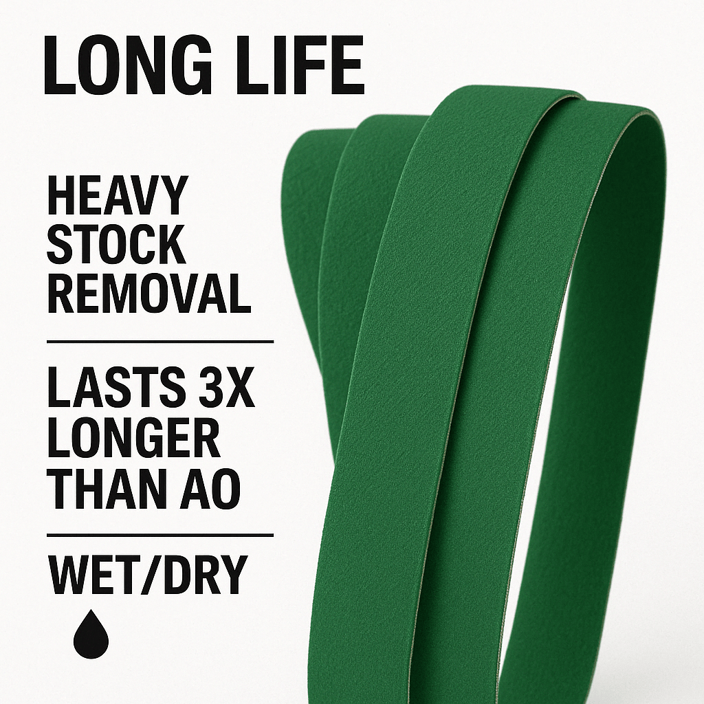 3" x 132" Sanding Belts for Stock Removal, 4 PACK - Combat Abrasives
